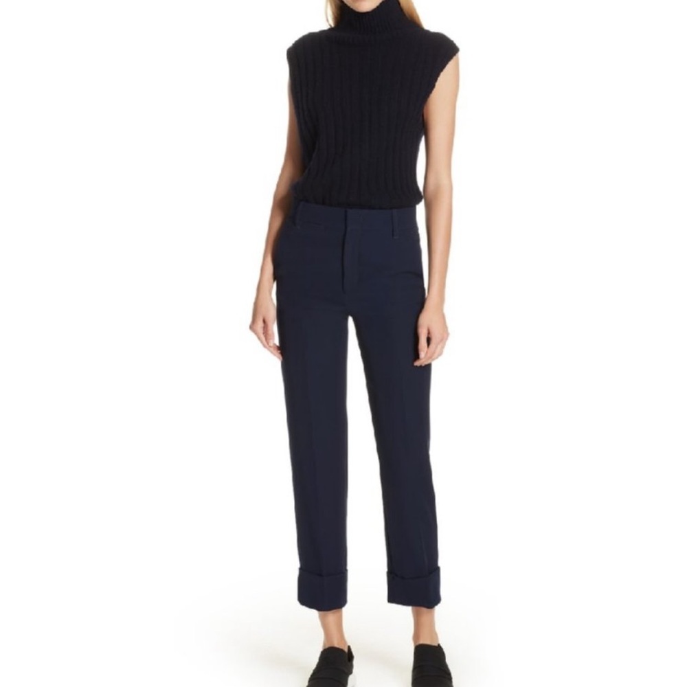 ✨ Vince Navy Pleated Cuffed Pants Trousers